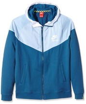 Nike Mens Woven Full Zip Hooded Jacket Size XXX-Large Color Blue White - £113.78 GBP