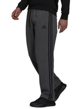 ADIDAS Essentials Mens 4XL Fleece Sweatpants 3 Stripe Athletic Lounge Pants Grey - £30.07 GBP