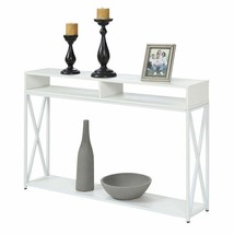 Convenience Concepts Tucson Deluxe Two-Tier Console Table in White Wood ... - £150.88 GBP