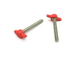 1/4&quot; X 2&quot; Thumb Screws Red Tee Wing Bolt  Delrin Head  SS thread  4 per package - £9.70 GBP