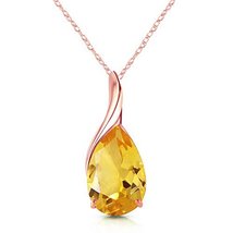 Galaxy Gold GG 14k Rose Gold 18&quot; Necklace with Natural Pear-shaped Citrine - £294.08 GBP