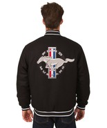 Authentic Ford Mustang Black  wool Jacket JH Design  Embroidered Patches - £141.58 GBP
