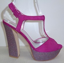 Pelle Moda Size 8 M YVAINE Cerise Kid Suede Platform Sandals New Womens Shoes - £94.46 GBP