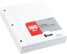 College-Ruled Mintra Office Filler Paper, 600 Sheets (6 Packs Of 100). - £31.90 GBP
