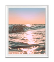 Ocean Waves At Pink Sunset Sunrise Beach Nautical Photography, 8X10 Inches - £25.57 GBP