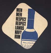 Double Sided Beer Mat Coaster - MEN RESPECT LAMBS NAVY RUM - $6.00