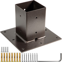 VEVOR Post Base Mailbox Base Plate 4x4&quot; Bronze Powder-Coated Steel Surfa... - $53.99