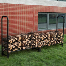 Xl 8Ft Rustproof Outdoor Log Rack Firewood Holder Patio Steel Tube Wood ... - $91.99