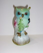 Fenton Glass Jadeite Christmas Snowman Pals Owl Figurine Kim Barley Ltd Ed 26/34 - £185.70 GBP