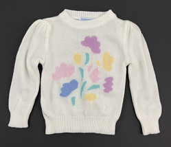 Vintage Oshkosh B&#39;Gosh Girl&#39;s 4T Sweater Knit Flower Acrylic - £10.75 GBP