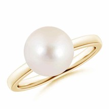 ANGARA Classic Freshwater Pearl Solitaire Ring for Women in 14K Solid Gold - £495.58 GBP