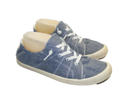 Natural Reflections Women Size 9 M Chambray Denim Slip On Lace Up Shoes - $20.52