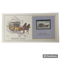 1886 Dresden Tram DDR Stamp Basil Smith Print Issued 1986 Rail Trolley - £11.71 GBP