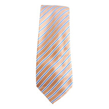 COUNTESS MARA Orange Denim Stripe Silk Woven Classic Tie - £15.97 GBP