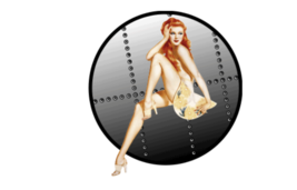 6&quot; military nose art casino girl pin up rivets bumper sticker decal usa made - £23.66 GBP