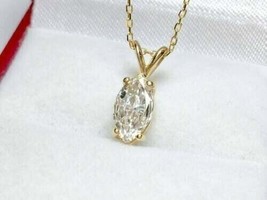 2 Ct Marquise Cut Lab Created Diamond Pendant Necklace 14K Yellow Gold Plated - £76.92 GBP