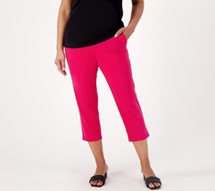 Susan Graver LK Fusion Pull-On Crop Pant Passion Pink, Tall XX-Small - $29.69