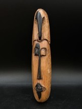 African Tribal Ghana Face Mask 10”  Hand Carved Wood Handmade Wall Hanging - £25.19 GBP