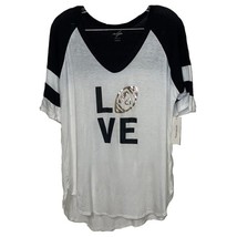 Alya Love Football Sheer Short Sleeve Shirt Womens Medium Francesca NEW - £6.44 GBP