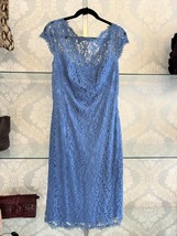 Tadashi Shoji Blue Sheer Lace Cocktail Dress Style# ACZ1812LY Sz 10 $428 - £140.28 GBP