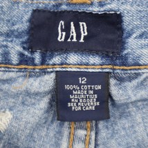 Gap Shorts Womens 12 Blue Cotton Boyfriend Distressed High Rise Denim - £17.79 GBP