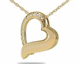 14K Solid Gold Radiant Heart Pendant/Necklace Funeral Cremation Urn for ... - £796.22 GBP
