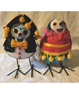 Day of the Dead Sugar Skull Bird Pair Tabletop Decor Halloween - $37.64 CAD