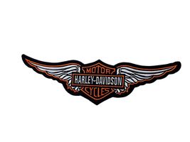 Harley-Davidson Orange Logo Wing 15&quot; Large Iron/Sew on - Embroidery Patch - £15.18 GBP