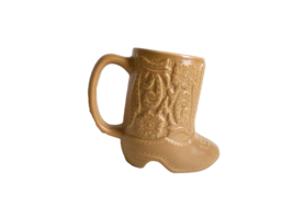 Cowboy Western Tan Boot 5&quot; Mug w/handle made in Chile - £15.81 GBP