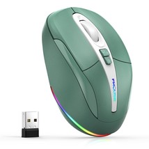 Computer Mouse Wireless, Silent Mouse With Rgb Lights Dual Mode 2.4G Wireless &amp;  - £25.63 GBP