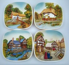 Legend Products 3D Wall Plate Made in England Hand Painted Set of 4 - £49.48 GBP