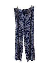 Rafella  Lounge Pajama Pants Womens Size Medium Blue Floral Pockets Knit... - £10.77 GBP