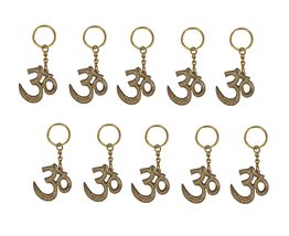 OM Design Key Ring Bracelet Keychain Durable Brass in Gold Symbol OM Bra... - $55.43