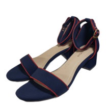 Charter Club Womens Blue Ankle Strap Open Toe Buckle Block Heels Sandals Size 9M - £35.76 GBP