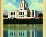 Mormon Temple Idaho Falls ID UNP Unused Linen Postcard F5 - £2.15 GBP