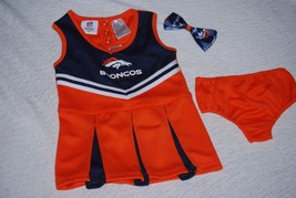 Nfl 2024 Nwt Licensed Denver Broncos 2 Piece Cheerleader Uniform &amp; Bow All Sizes - £35.40 GBP
