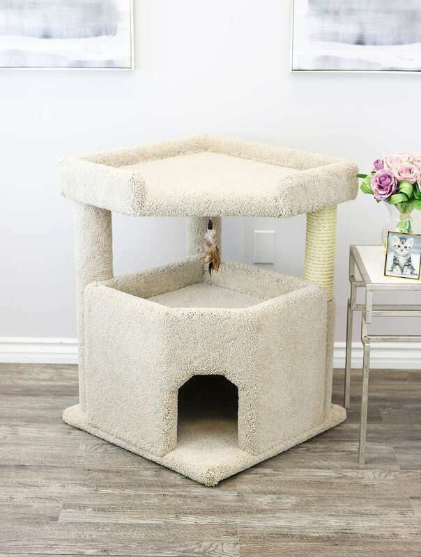 PRESTIGE CAT TREES SOLID WOOD CONDO MANSION-FREE SHIPPING IN THE U.S. - £150.09 GBP