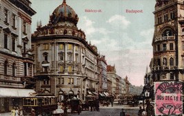 Budapest HUNGARY~RAKOCZY-UT~1908 Photo Postcard - £8.88 GBP