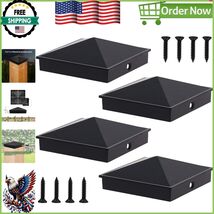 Sturdy 4x4 Black Aluminum Pyramid Caps – Anti-Corrosion &amp; UV Protected, ... - $50.16 CAD