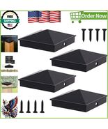 Sturdy 4x4 Black Aluminum Pyramid Caps – Anti-Corrosion &amp; UV Protected, ... - $50.16 CAD