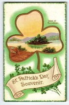 St Patricks Day Postcard Lakes Of Killarney Large Embossed Clover Barton Spooner - £10.08 GBP