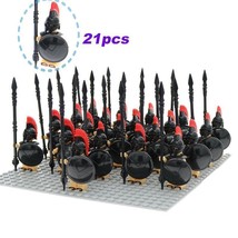 21pcs/set Spartan Army Warriors Soldiers with Weapons Ancient Greece Minifigures - £25.95 GBP