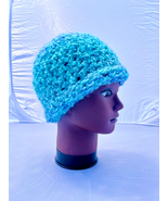 Textured Cerulean Blue Handmade Girls Fashion Beanie  - $9.50 CAD