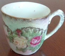 Beautiful Antique Hand Painted Bone China Teacup – VGC – SMALL SIZE – GO... - £15.57 GBP