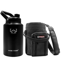 128Oz Vacuum Insulated Water Bottle Set With Carrying Holder, 18/8 Food Grade St - $122.99