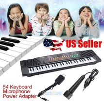 Full Size 54 Key Music Digital Electronic Piano Keyboard With Microphone... - £55.05 GBP
