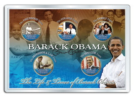 BARACK OBAMA *Life &amp; Times* 24K Gold Plated Statehood Hawaii Quarter 5-Coin Set - £11.52 GBP