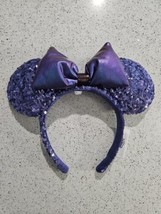Disney Minnie Mouse Bow Sequins Purple Potion Headband Ears - £15.81 GBP