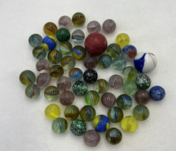 Assorted Marbles Mix Lot Of 54 Marbles Used - READ - £15.97 GBP