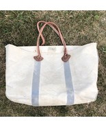 Vintage LL Bean Canvas Boat &amp; Tote Bag Leather Handles Crinkle Label Tag... - $14,847.44 MXN